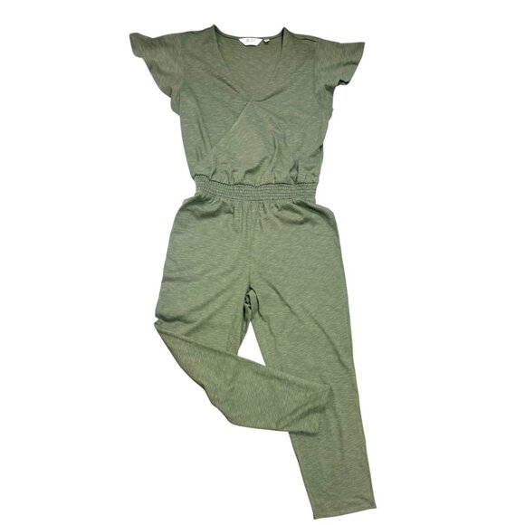 Candace Cameron Bure Sunkiss Olive Flutter Sleeve Jumpsuit - Picture 8 of 8